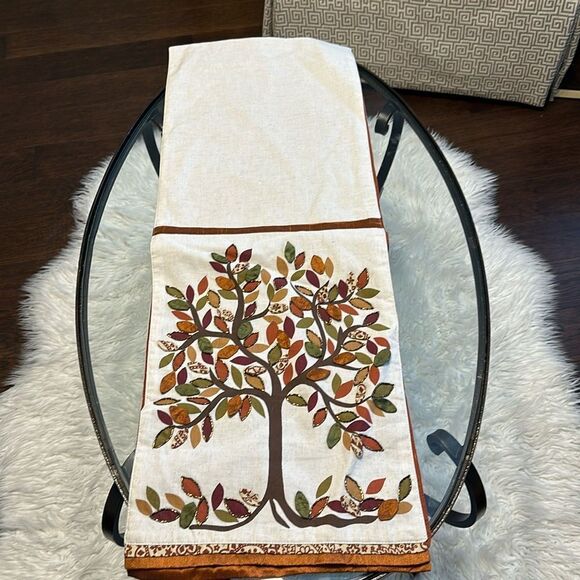 Pier 1 Fall Tree Patterned Table Runner Decor - Picture 1 of 5